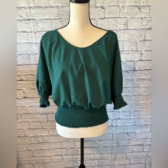 Green Smocked Top - Size XX Large - Picture 1 of 4